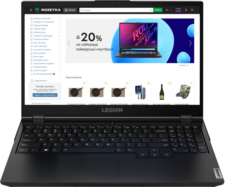 Купить Ноутбук Lenovo Legion 5 15ARH05H (82B100FKRA) Phantom Black в рассрочку без процентов